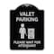 Signmission Valet Parking Please Wait for Attendant Heavy-Gauge Aluminum Sign, 24" x 18", BS-1824-22753 A-DES-BS-1824-22753 - alternate 1